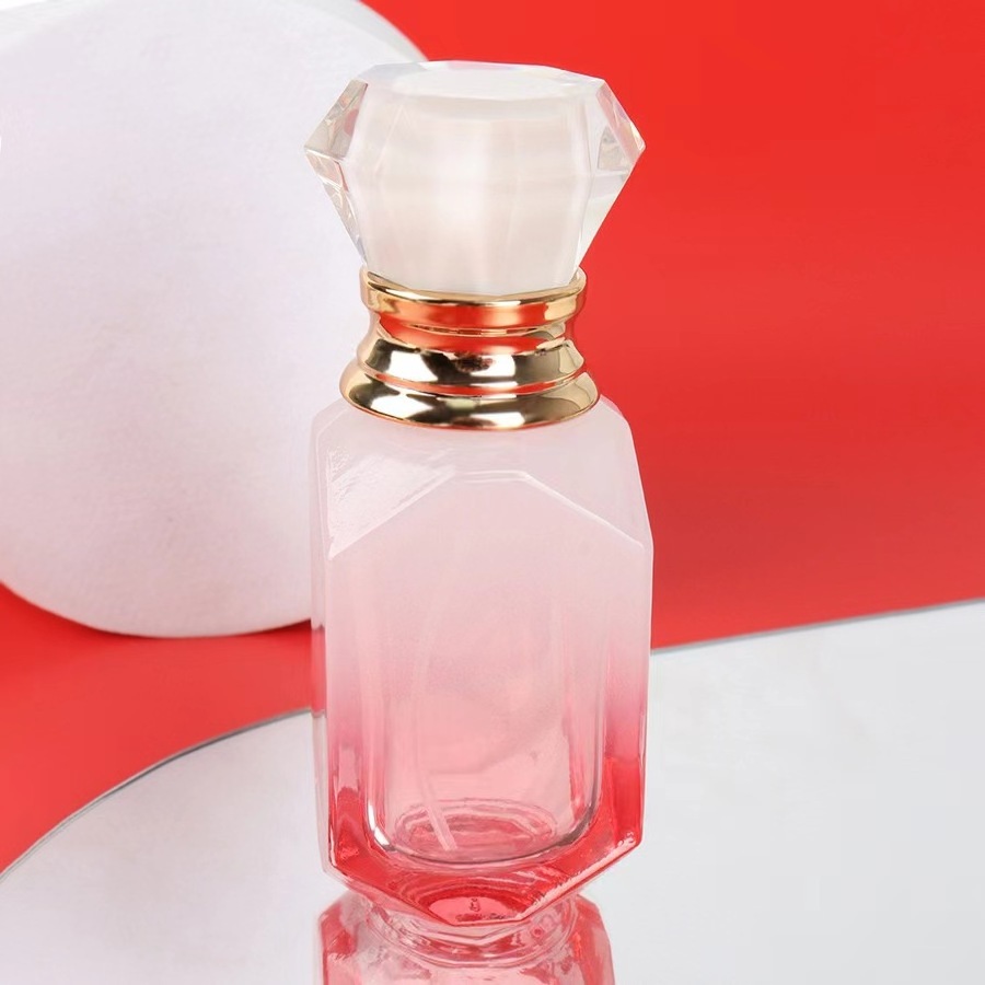 Gradient color cool perfume bottle 30ml 50ml 100ml glass perfume bottle with crimp neck