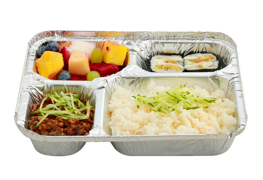 Popular Fast Food Catering Tray With 2/3/4 Divider For Catering Airline Disposable Lunch Food Aluminum Foil Box