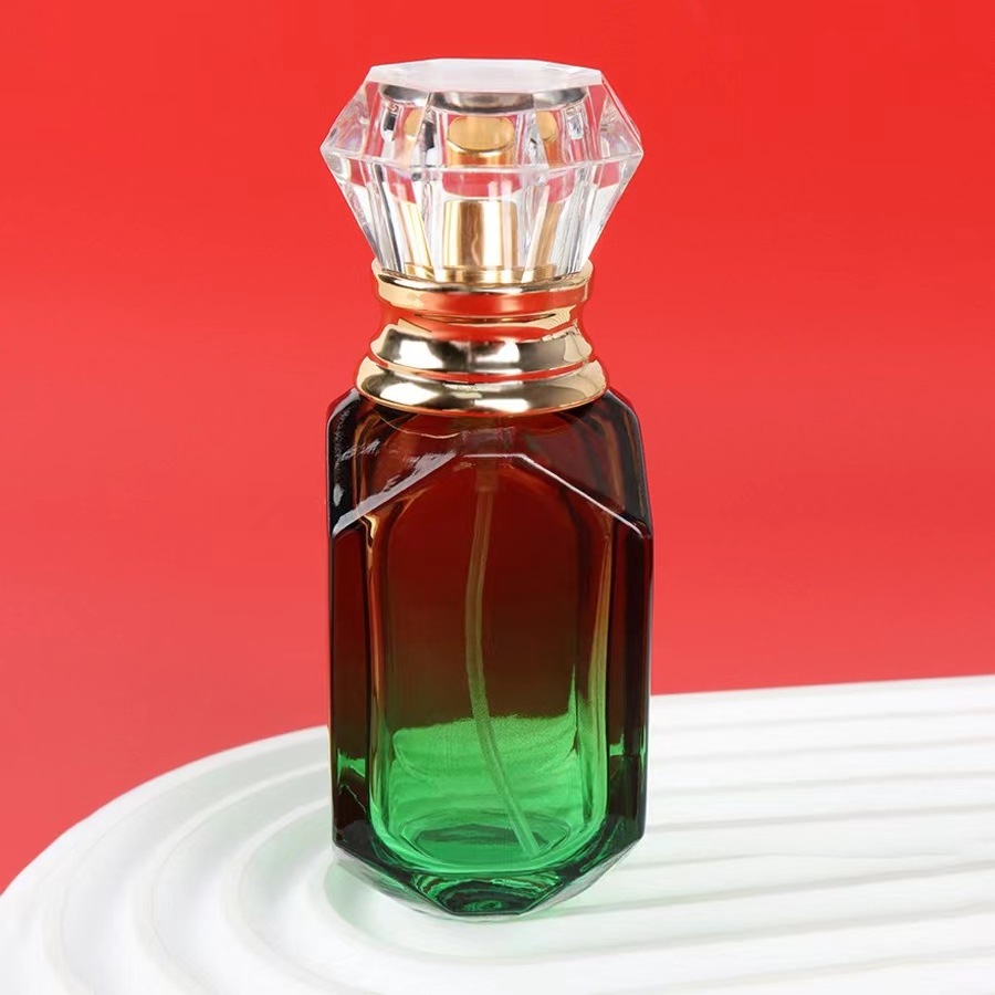 Gradient color cool perfume bottle 30ml 50ml 100ml glass perfume bottle with crimp neck