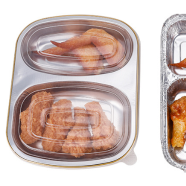 Popular Fast Food Catering Tray With 2/3/4 Divider For Catering Airline Disposable Lunch Food Aluminum Foil Box