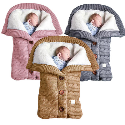 Safe Cloth baby swaddle blanket acrylic baby sleepsack cotton yarn baby sleeping bag Infant Knit Sleeping Sack Newborn