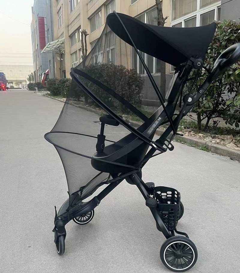 Universal Stroller Mosquito Net Pram Pushchair Buggy Cot Bassinet Black Insect Net Fly Bug Net, Mesh Full Protection Cover