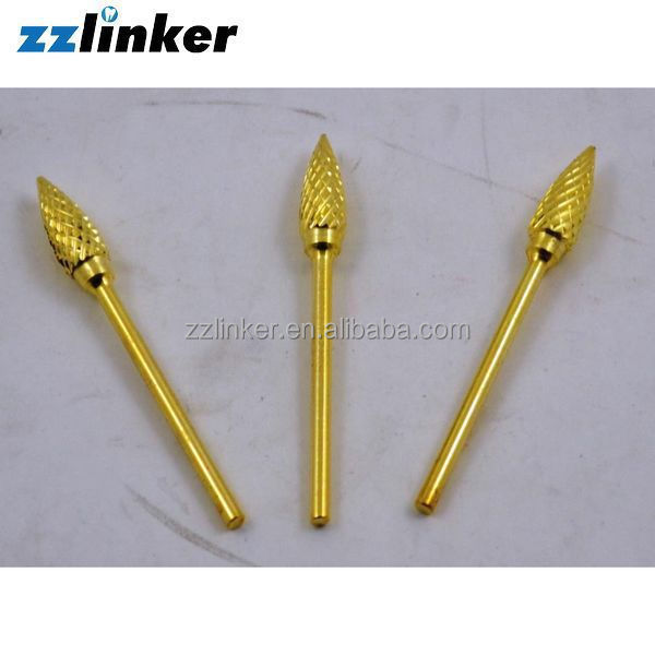 LK-P21-1 Ceramic HP Dental Lab Golden Tungsten Carbide Burs