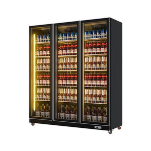 2 3 4 Doors Commercial supermarket beverage cabinet vertical refrigerator beer display cabinet bar freezer