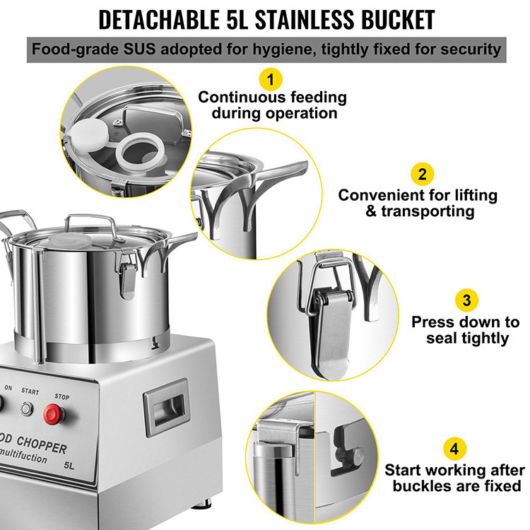 2024 stainless steel commercial food processor chopper for meat and vegetable Cutter