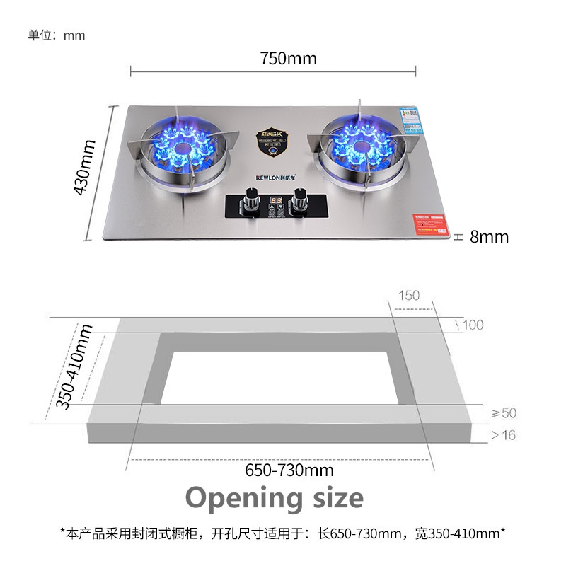 Gas Stove 2 Burner Table Gas Stove Wok Burner Freestanding Cooktop Stainless Steel Gas Range Left Right Independent Timing