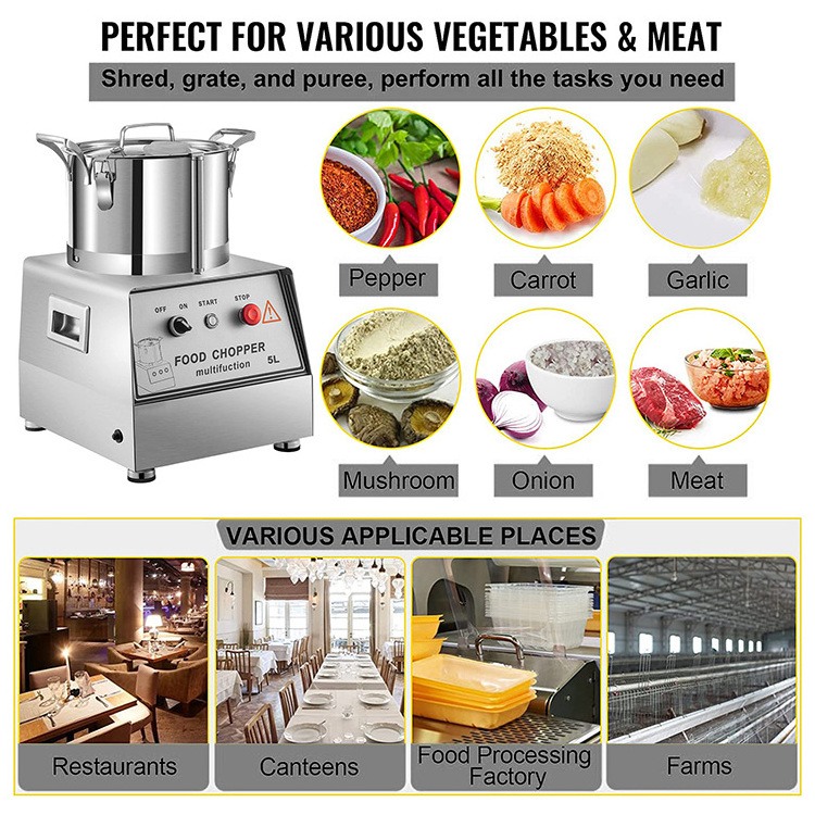 2024 stainless steel commercial food processor chopper for meat and vegetable Cutter