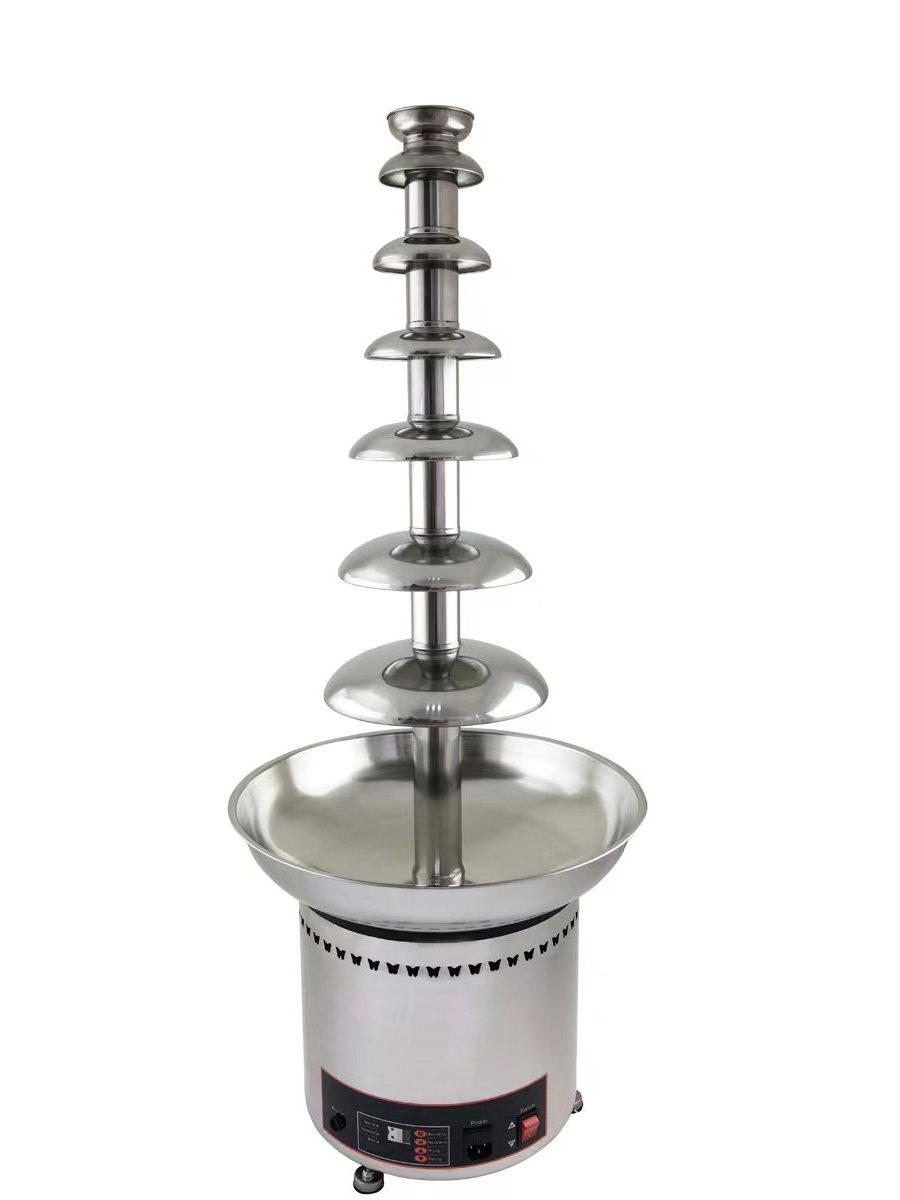 Commercial Large Chocolate Fountain 4 5 6 7 Tiers Stainless Steel Chocolate Waterfall Fountain With Digital Display Panel