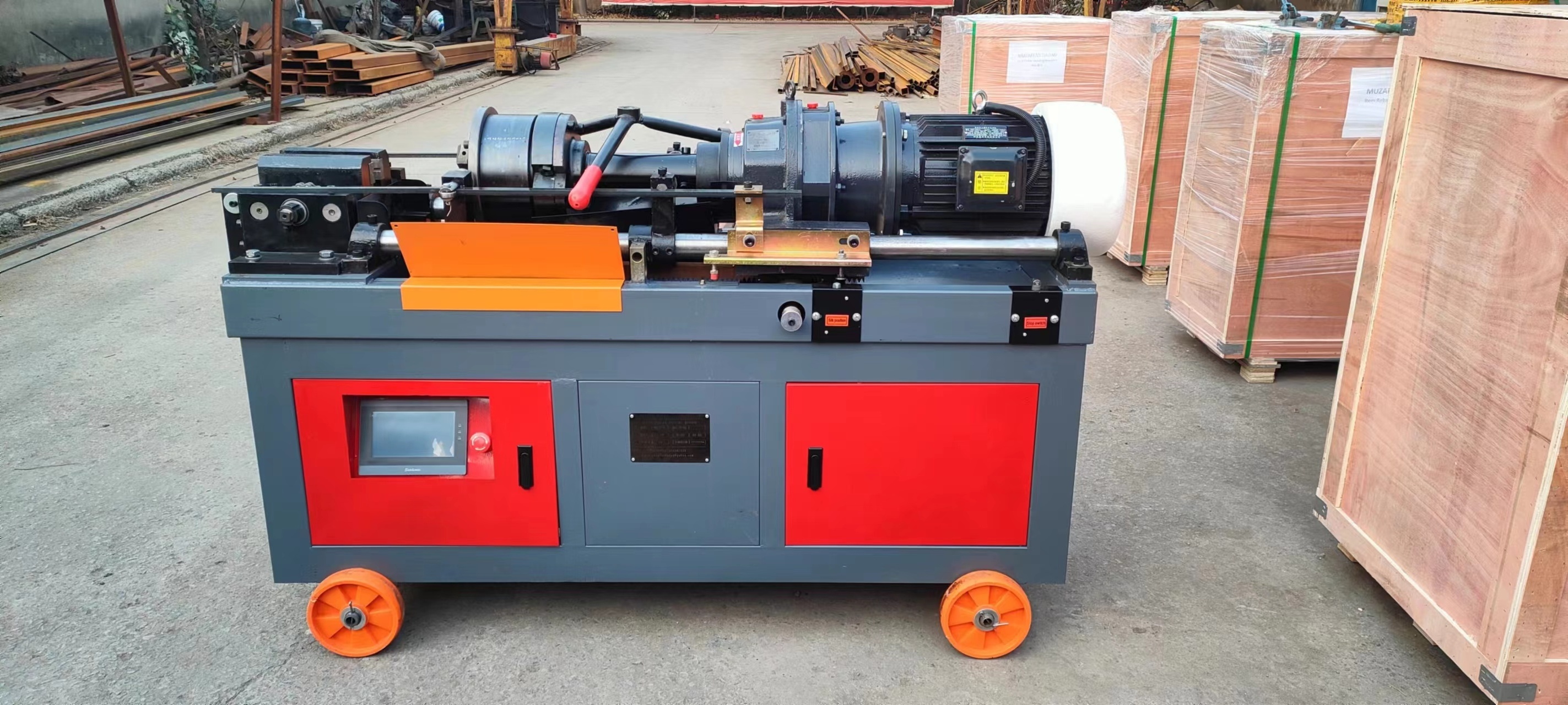 PLC Control Rebar Thread Rolling Machine 16-40mm Steel Bar Thread Making Machine