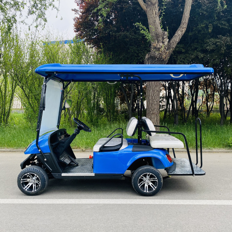 Street legal 4 Passenger gas golf cart or electric golf cart with sun shade