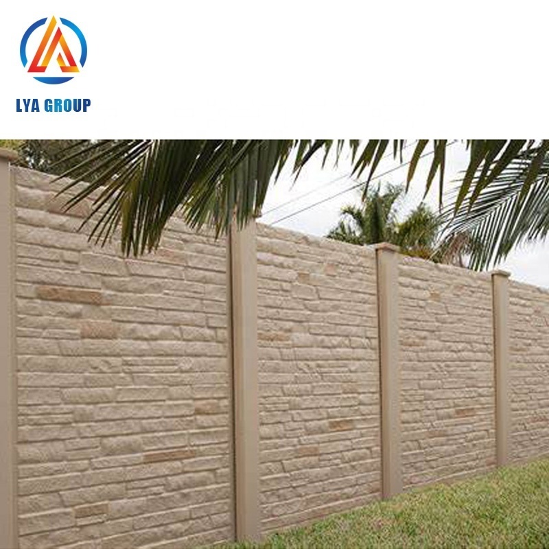 3d wall decoration artificial stone panel ABS plastic fencing mould precast fence concrete mold