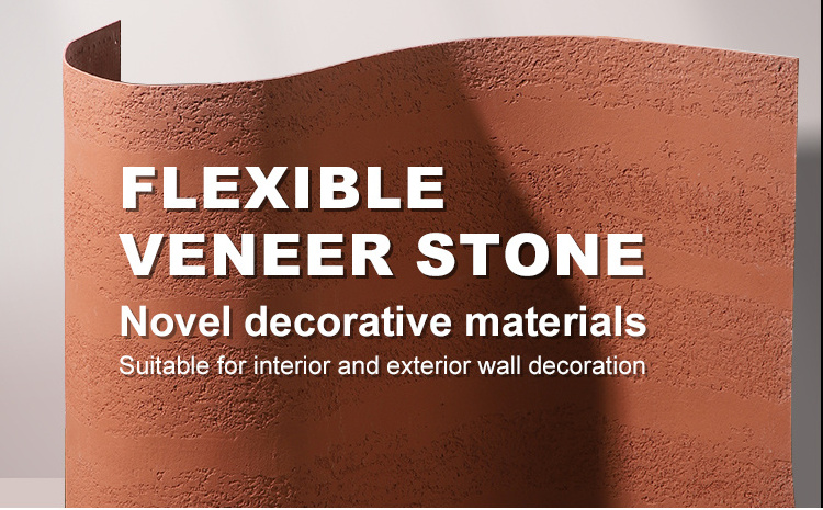 Travertine finished tile material Flexible soft stone veneer for wall panel decoration