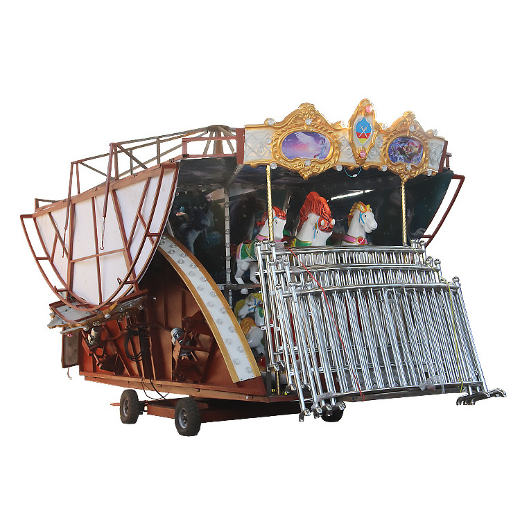 outdoor amusement rides musical mall carousel horse on trailer for sale