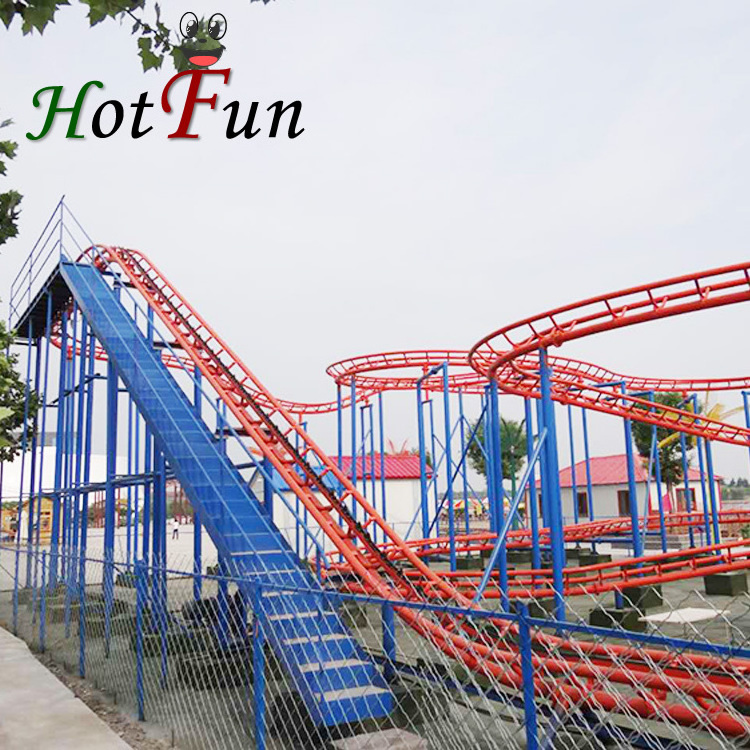 amusement park roller coaster ride with large roller coaster wheels