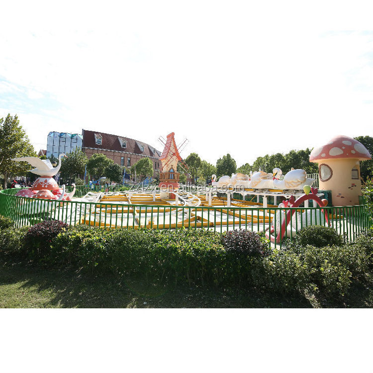 2023 newest original funfair equipment attractive funny amusement park rides swan county mini roller coaster for sale