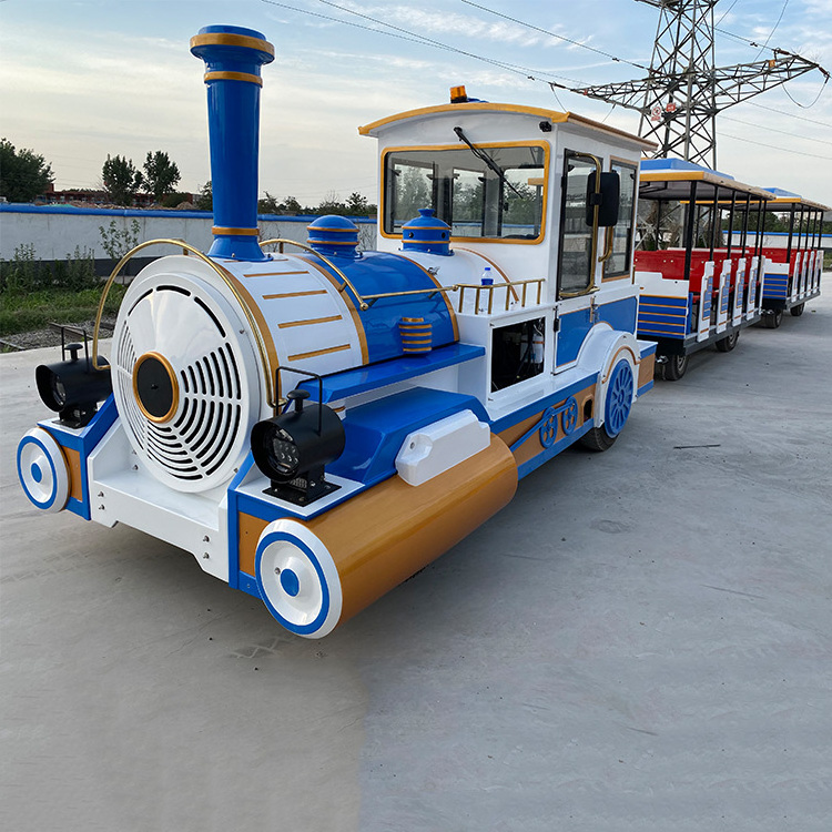 2021 hot kids amusement equipment 42 seats train ride trackless train kids electric train for sale