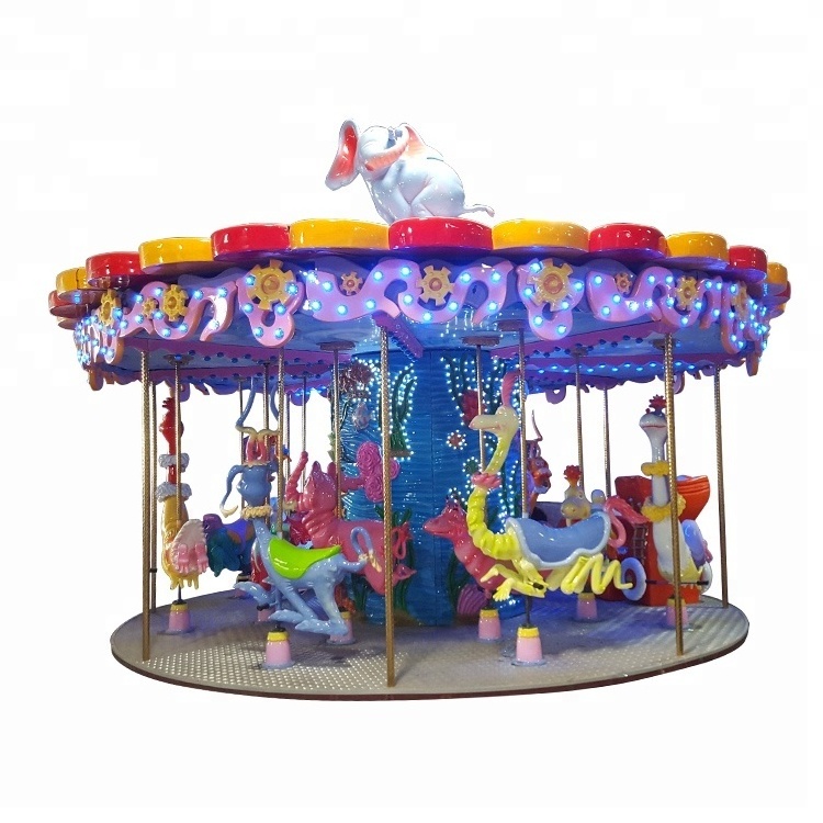 outdoor amusement rides musical mall carousel horse on trailer for sale