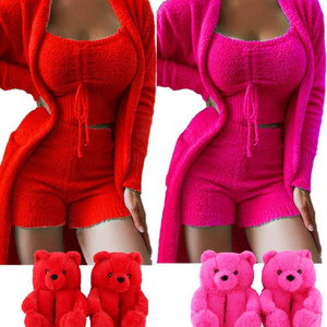 2023 New Arrivals Cozy Pajama Wholesale Women Lounge Wear Loungewear Women Sets Fuzzy Pajama Set For Women