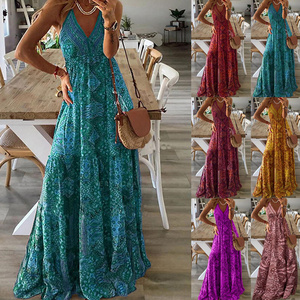 Hot Selling Sexy Women's Dresses Sexy Slip Skirts Bohemian Print Dresses Wholesale Tie Dye Long Skirts