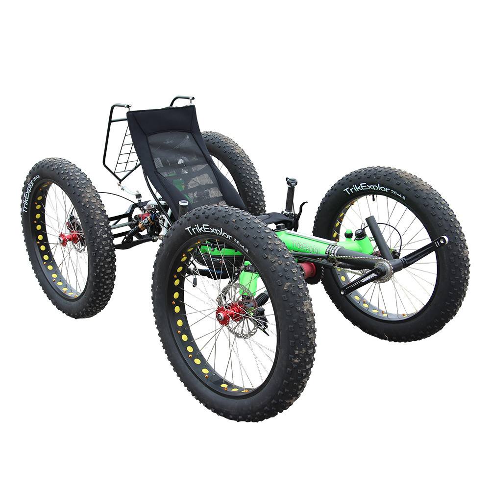 500watt Mid Drive Motor 4WD Off-road Electric Fat Tire Recumbent Quad Velo Bike