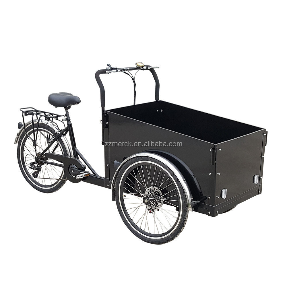 OEM Design Big Front Loading Basket Electric Family Cargo Bike with Door and Lock