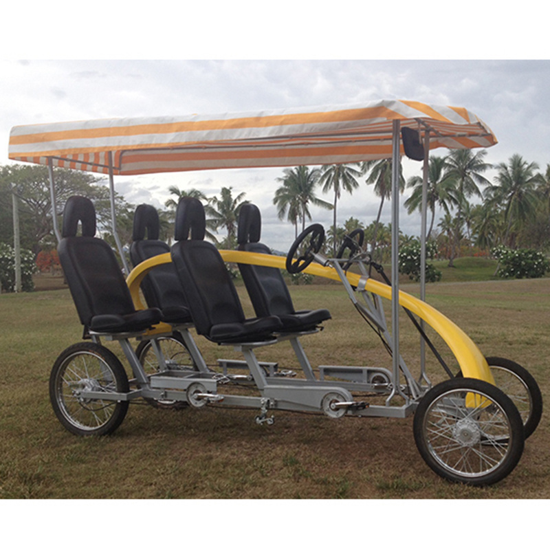 Best Selling Sghtseeing Outdoor Recreation Product 4 Seat Quadricycle Surrey Bike for Family