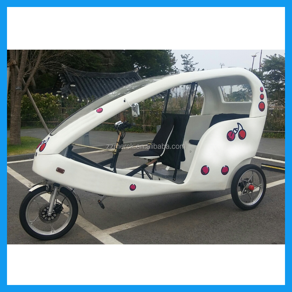 Electric Motorized 2 Seat Passenger Bike 3 wheel Electric Bike Taxi For Sale