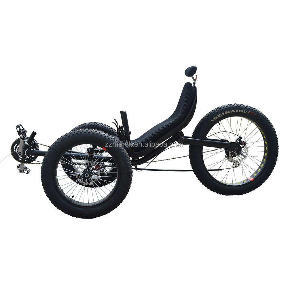 Free Express Shipping Fast Delivery Adult Pedal Three Wheel Fat Tire Recumbent Trike Full Fat Recumbent Bike For Sale