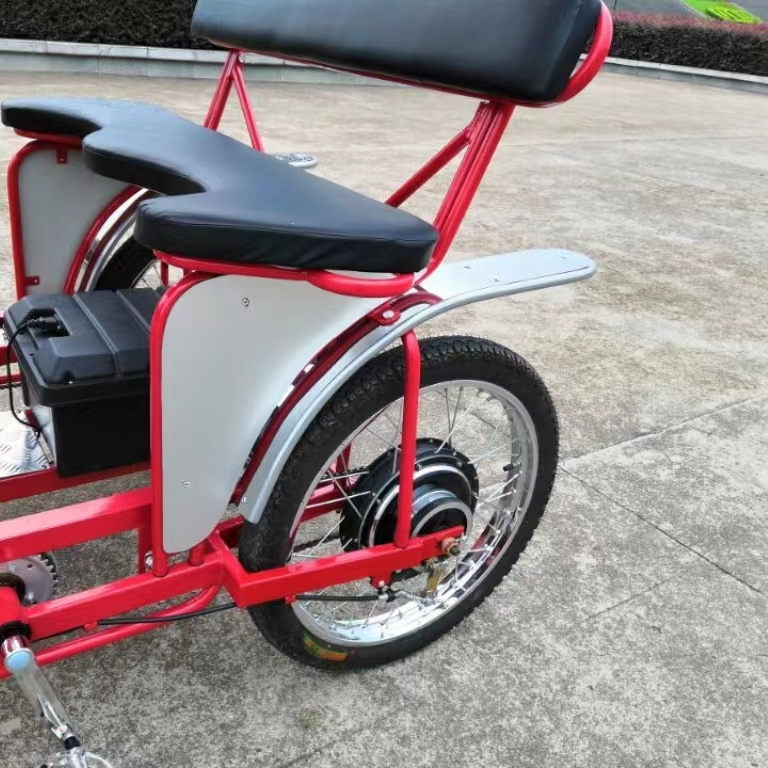 Wholesale Hub Motor 1500w 60v 32ah Electric assist 2 person 4 Person Electric surrey Bike 2 seats 4 seat quadricycle with assist