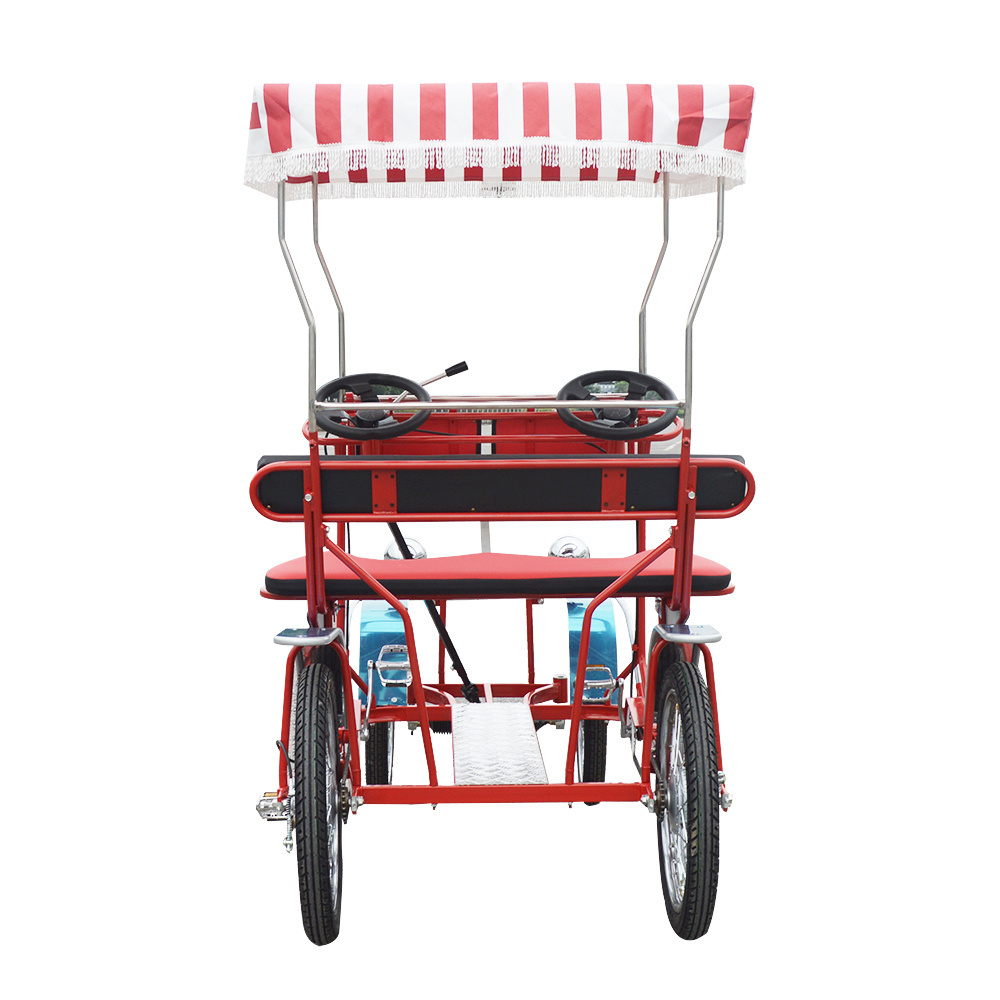 Wholesale 2 or 4 Person Quadricycle Bike Four Wheel Pedal Tandem Rental Surrey Bicycle for sale