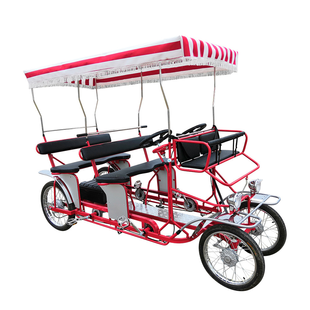 Bestselling 4 Wheeler Tandem Rental Passengers 4 Person Adult Pedal Car