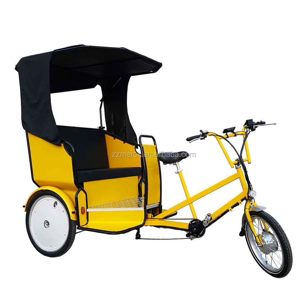 Public Passenger Transport 48v 500w Motorized 3 Wheels Bicycle Electric Pedicab for Sale