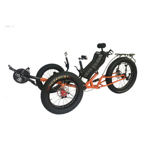 Rear Suspension 3 Wheel Sports Foldable Cool Fat Tyre Recumbent Trike for Adults