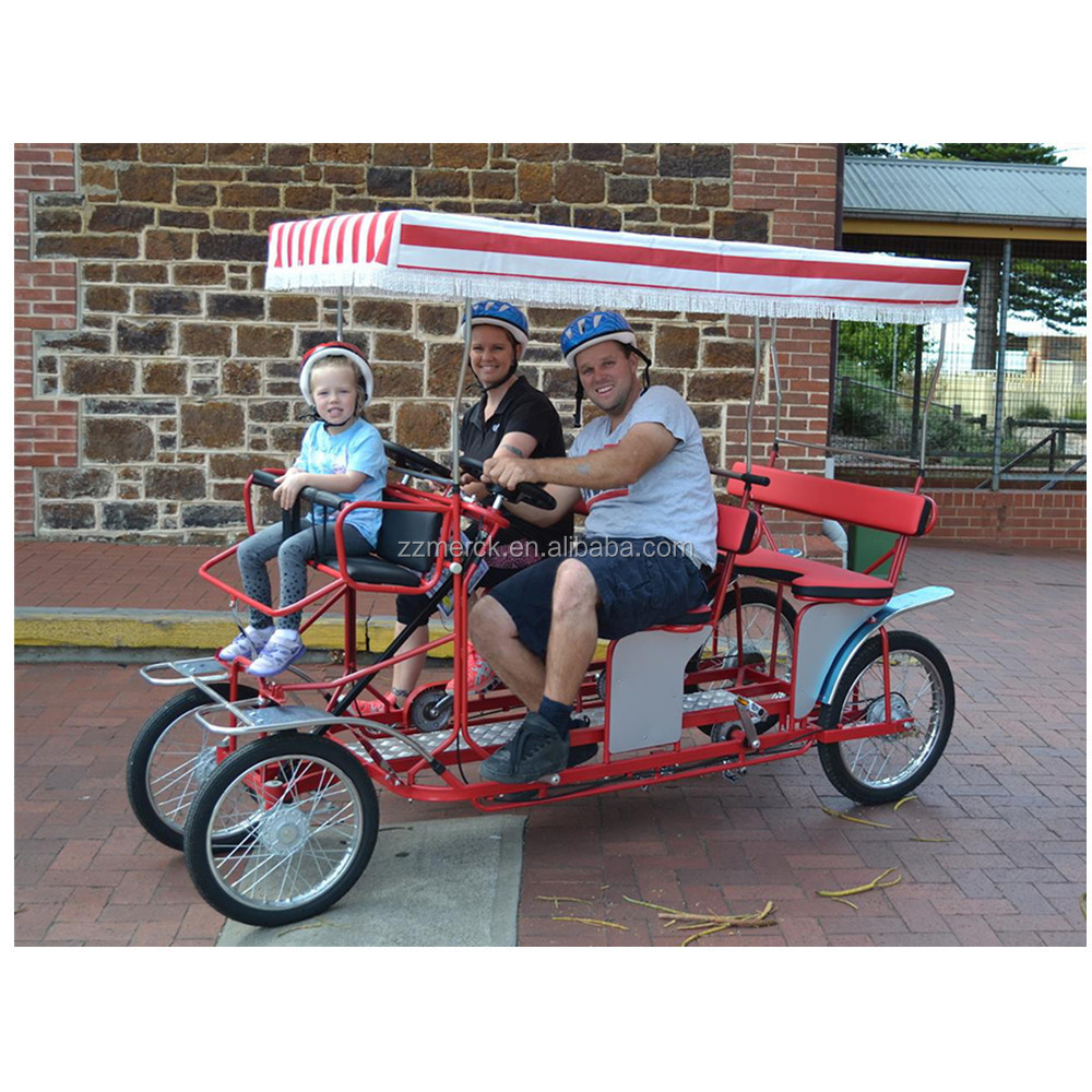 Family Used Pedal Four Wheel Bike Surrey Sightseeing 4 seat Bike for Lovers