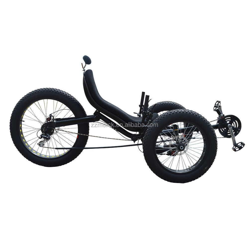 Free Express Shipping Fast Delivery Adult Pedal Three Wheel Fat Tire Recumbent Trike Full Fat Recumbent Bike For Sale