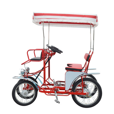 Wholesale 2 or 4 Person Quadricycle Bike Four Wheel Pedal Tandem Rental Surrey Bicycle for sale BestSuppliers