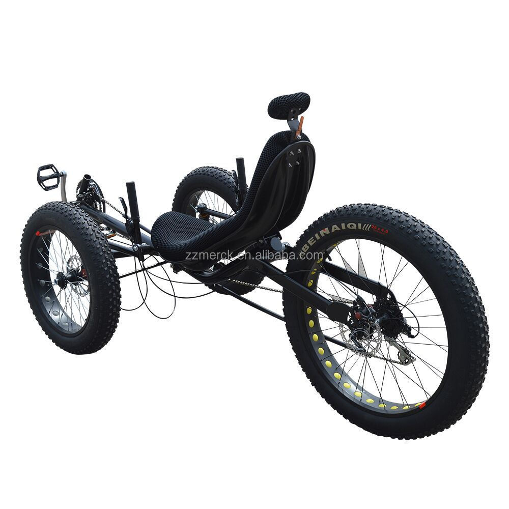 Free Express Shipping Fast Delivery Adult Pedal Three Wheel Fat Tire Recumbent Trike Full Fat Recumbent Bike For Sale