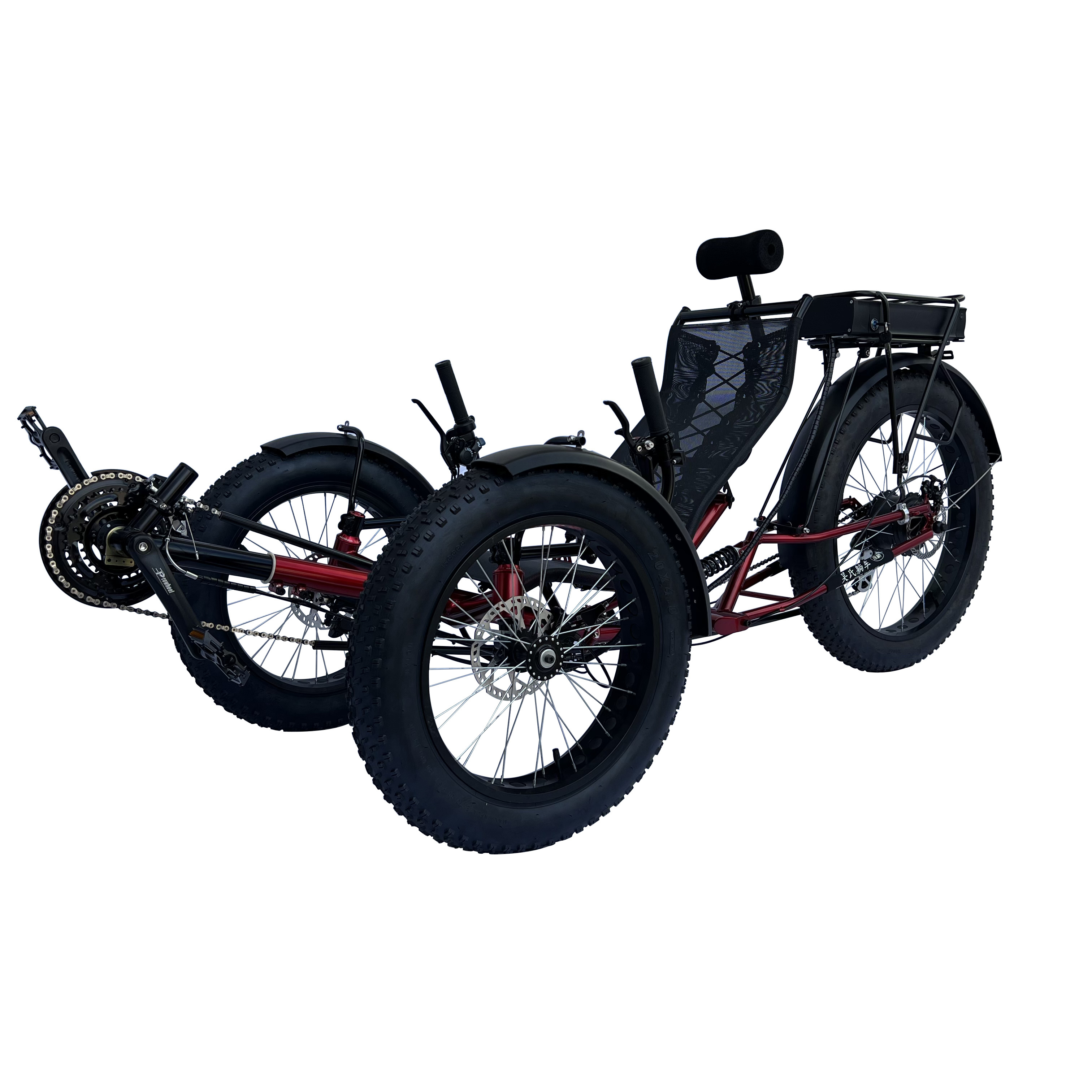 Free door to door Shipping Rear Suspension 500watt 3 Wheel Foldable Pedal Assisted Electric Fat Tyre Recumbent Trike