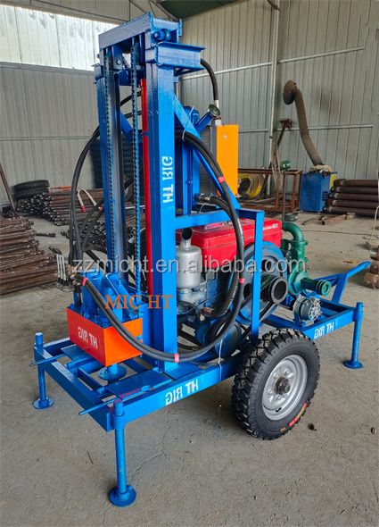 150M Small Portable Mini Mobile Hydraulic Borehole Water Well Drilling Rig For Sale