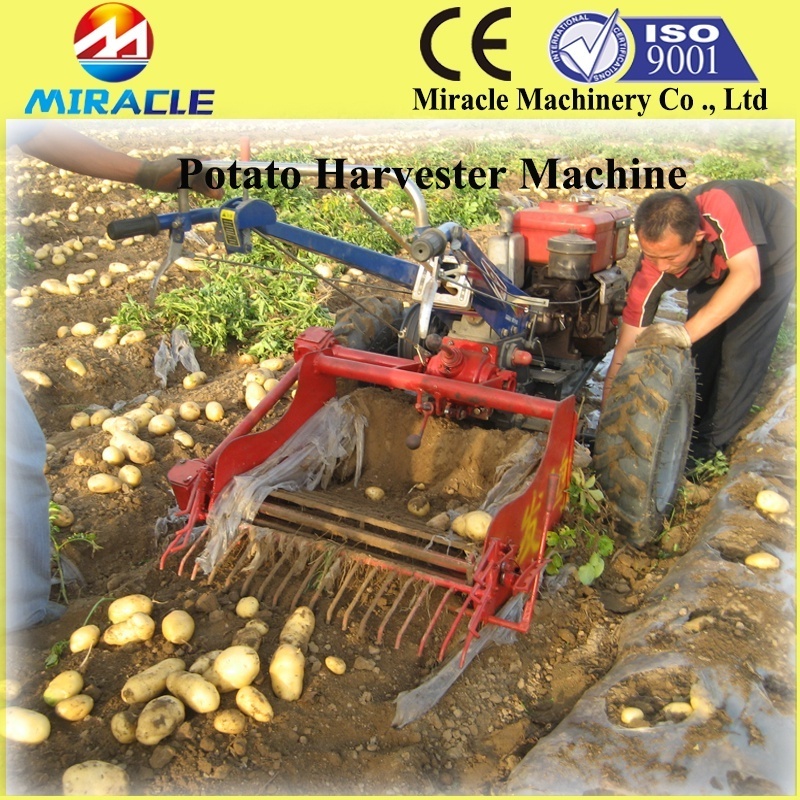 Tractor mounted Garlic Harvester/Double Row Potatoes Harvester with automatic discharging