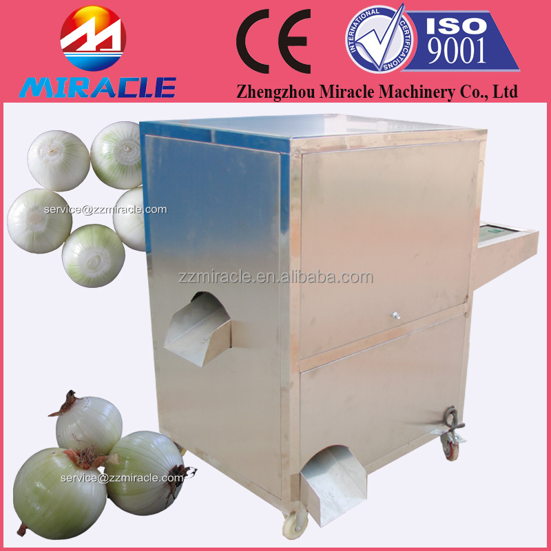 Industrial onion roots cutting machine named also onion tail cutter and remover