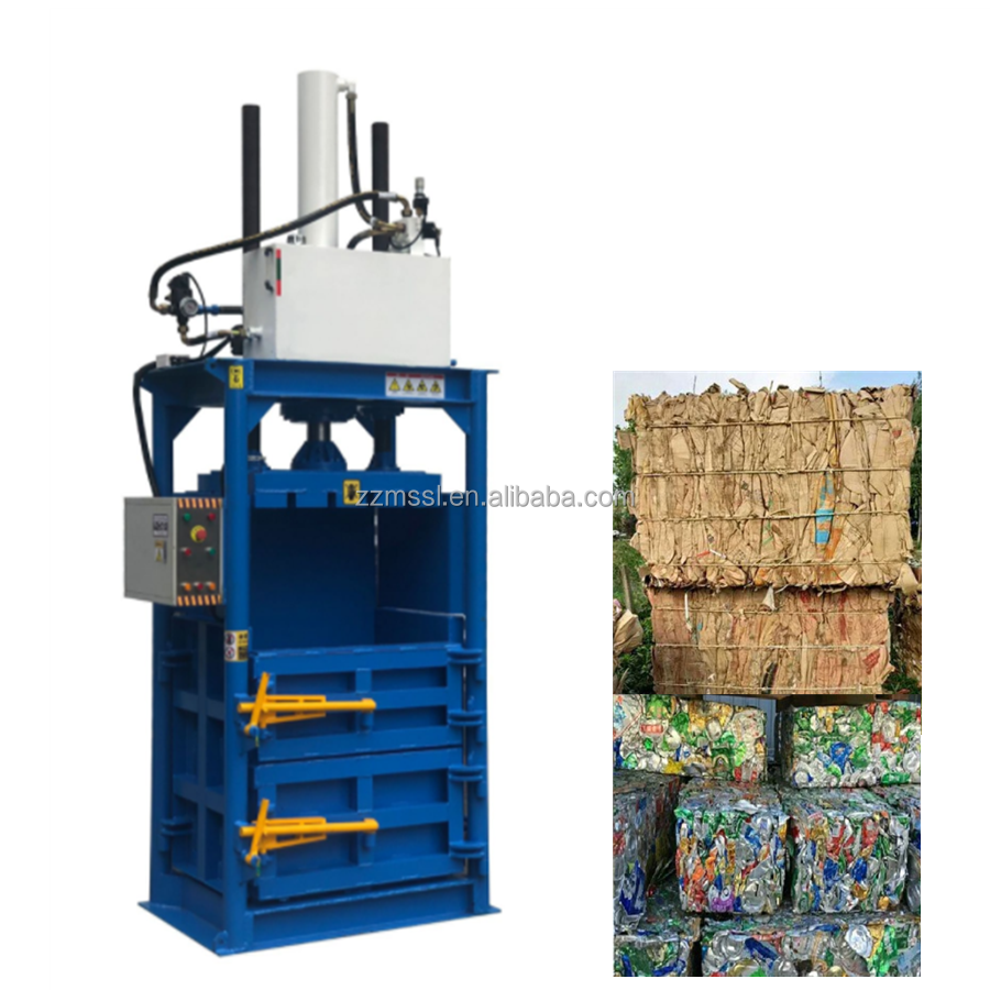 Vertical Hydraulic Cardboard Box Baling Press Hydraulic Carton Compress Baler Packing Machine