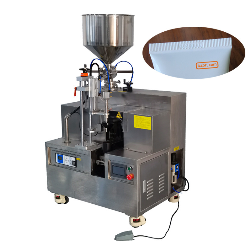 Ultrasonic Plastic Tube Semi Automatic Tube Filling Sealing Machine For Cosmetic Cream