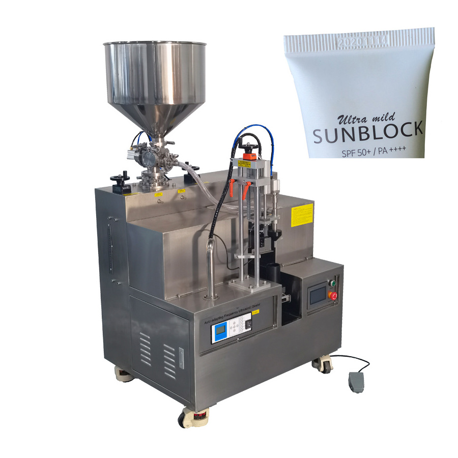 Ultrasonic Plastic Tube Semi Automatic Tube Filling Sealing Machine For Cosmetic Cream