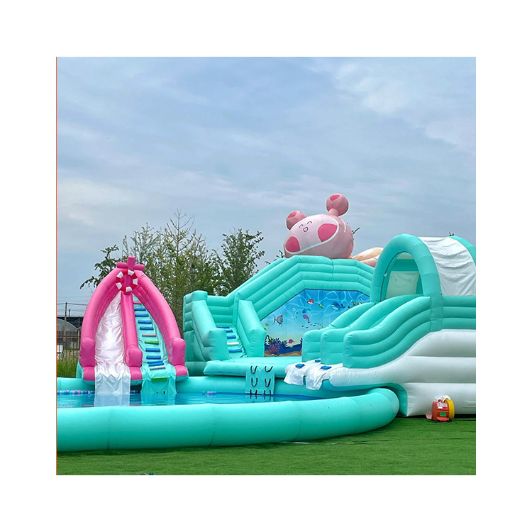 Water Park The Shark Underwater world water slide Aquapark   inflatable castle KIds  Water Slide