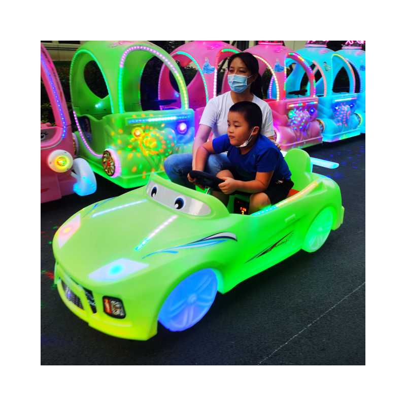 The new square Park night market stalls children's electric two-person bumper car can sit 2 people light pleasure car