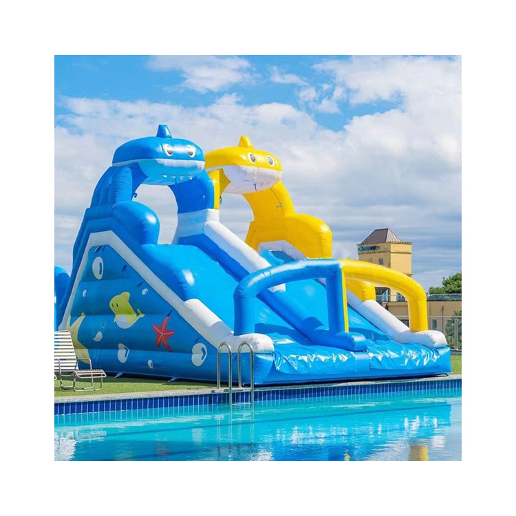 Water Park The Shark Underwater world water slide Aquapark   inflatable castle KIds  Water Slide