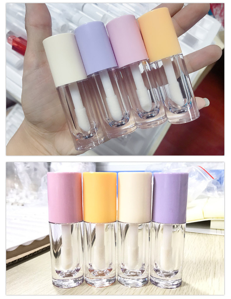 Cute Custom Colors Round Lip Gloss Containers Large Capacity Lip Gloss Tubes 6ml Large Brush Lip Gloss Tubes