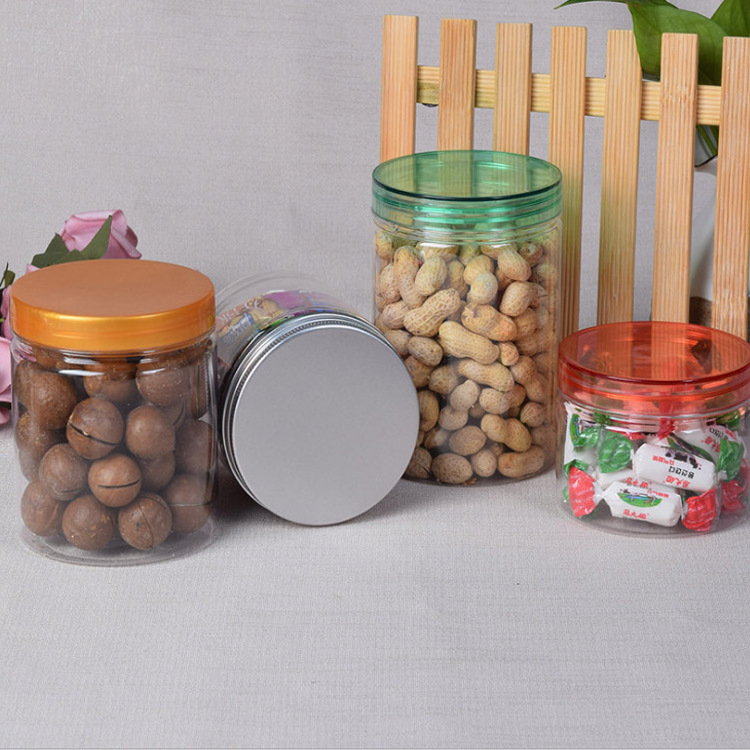 500 ml Plastic Cookie Packaging Cylinder Box Pet Food Jar For Cookies