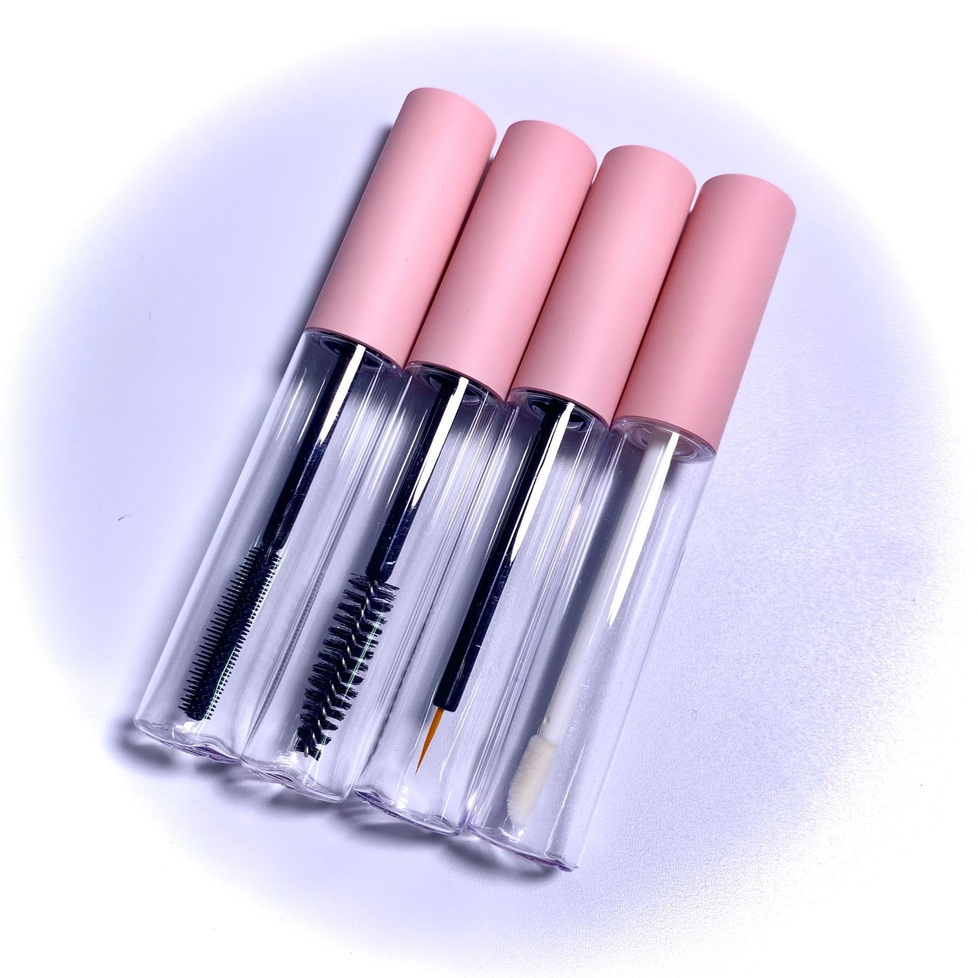 Custom LOGO Pink Matte Refillable Eyelash Glue Cream Container Wand Empty Lash 8ml 10ml Mascara Tube Bottle